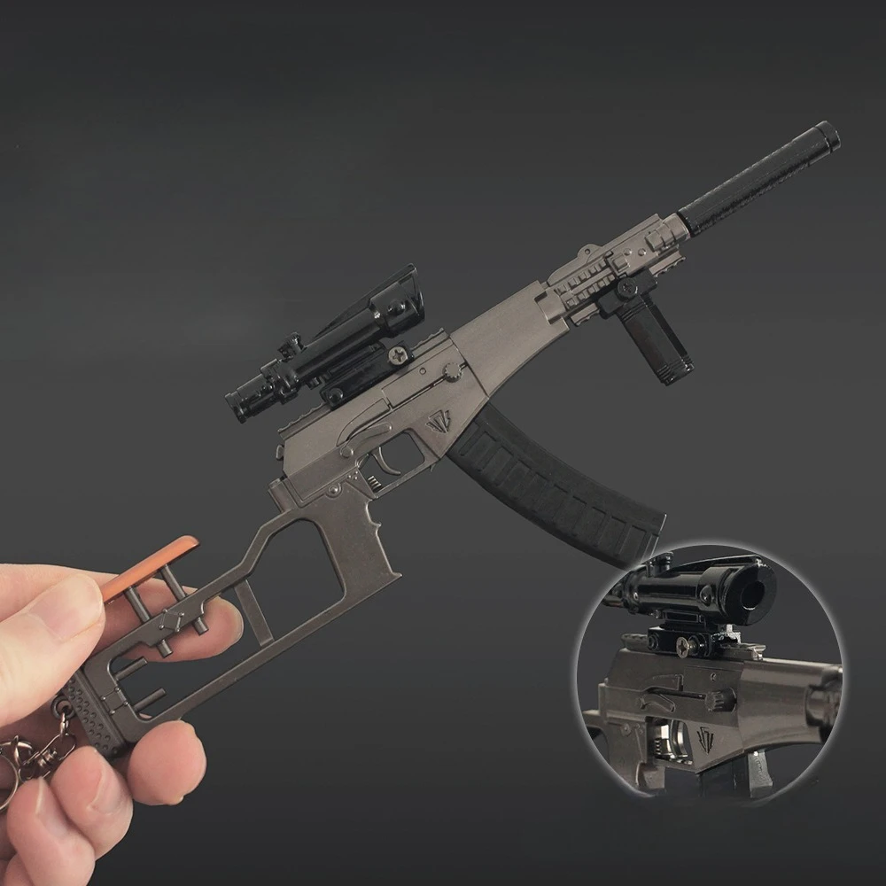 Фото 22 см Arena Breakout Game периферийный пистолет модель VSS брелок модель ювелирное изделие оружие металлический кулон брелок Chaveiro подарок для мужчины №3