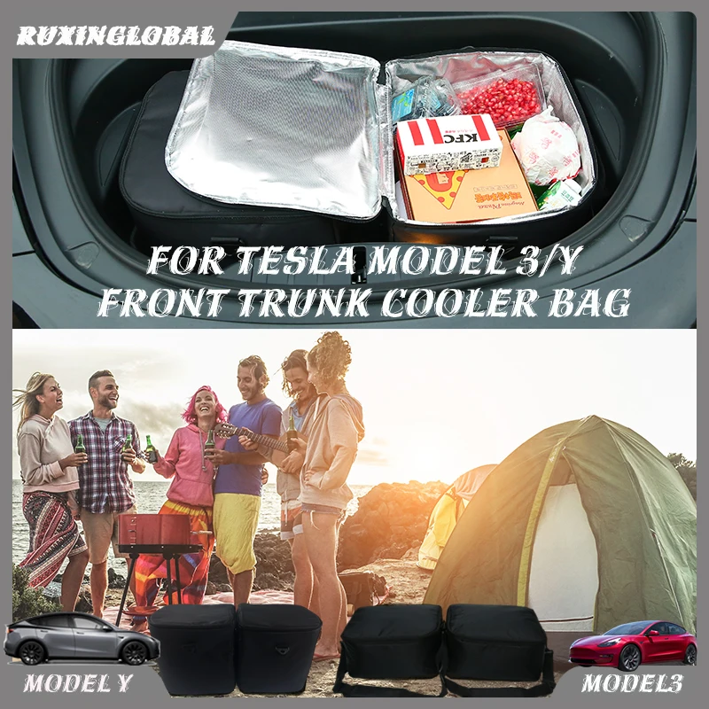 For Tesla Model 3 Frunk  Organizer Insulation Cooler Bag Front Trunk Storage Organizers 2020 2021 2022 Model 3Accessories