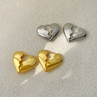 2022 europe and american new trend metal broken heart design earrings women personality ear buckle brass plated 18k gold jewelry