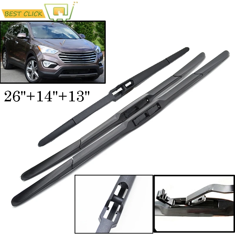 

Misima 13 "14" 26 "комплект щеток стеклоочистителя лобового стекла для Hyundai Santa Fe DM 2017 2016 2015 2014 2013 2012 переднее и заднее окно