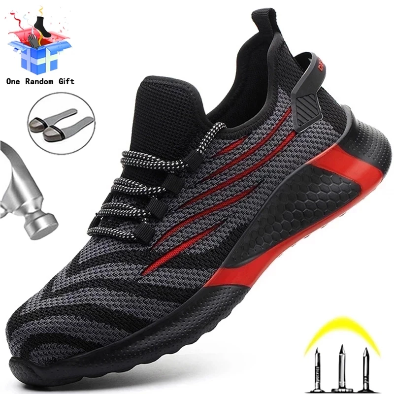 

Мужская Рабочая защитная обувь, рабочие кроссовки с защитой от проколов, Мужская неразрушаемая рабочая обувь, мужские ботинки, легкая мужск...