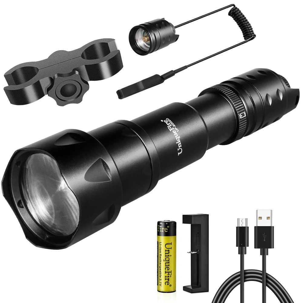UniqueFire 2002D 44mm Lens Vcsel IR 940nm 850/810nm LED Hunting Flashlight Zoom Night Vision Dimmer Swtich Torch Max.1000 Meters