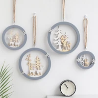 european style ins decorative wooden elk christmas pendant creative home decoration wall hanging christmas gifts