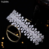 new trendy cubic zirconia bride headbands for wedding princess queen tiaras zircon sweet 16 headpieces party prom hair jewelry