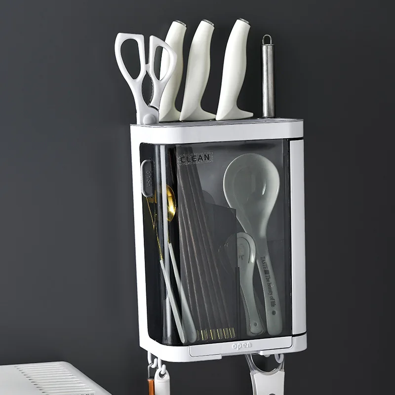 

Box Two-compartment Storage Chopsticks Knives Forks And Spoons Are Not Messy Kitchen Racks Multi-functional Slot Household