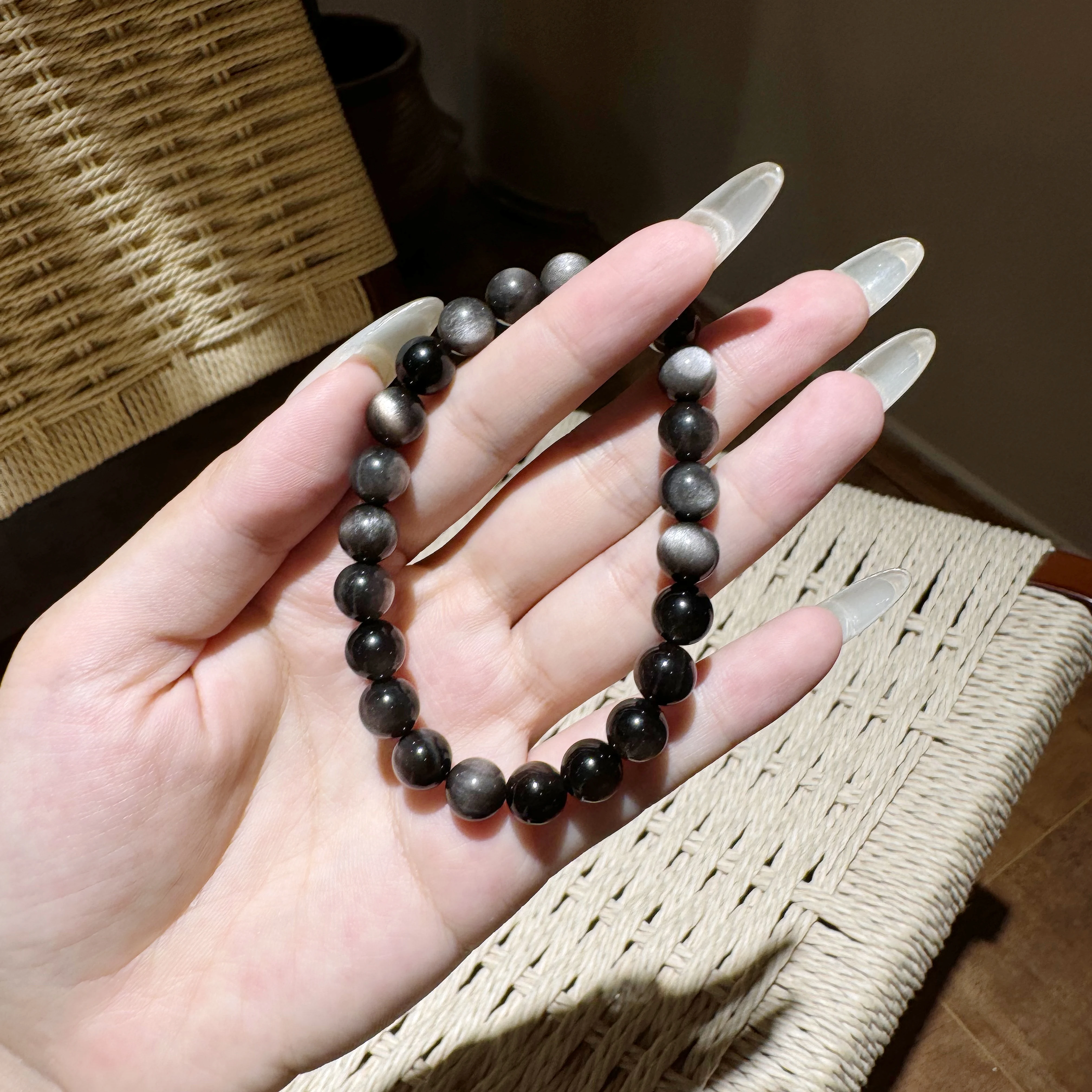 Новый браслет из натурального обсидиана для женщин и мужчин золотой обсидиан на