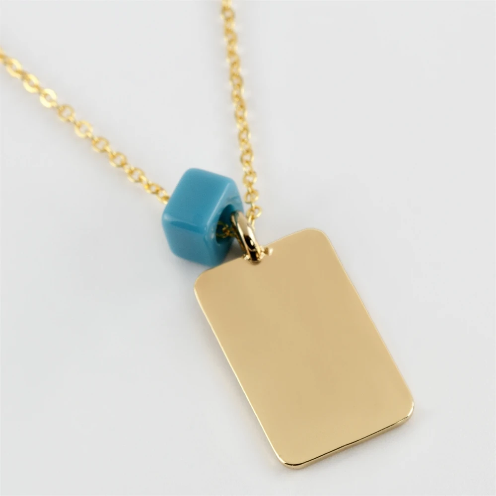 

Длинное ожерелье с прямоугольным перезаписываемым именем