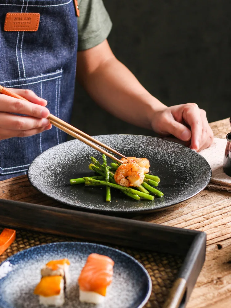 

Japanese Styel Plates 10 Inches Tableware,Kitchen Utensils Porcelain,Ceramic Dinnerware Dishes Serving,Food,Sala,Cake