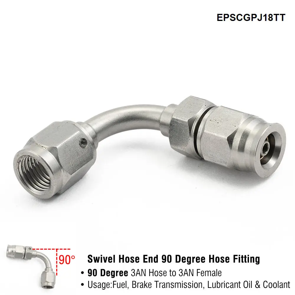 

HUB Sports 1 шт. AN3 из нержавеющей стали, прямые/45/90/180 градусов, поворотные наконечники тормозного шланга, фитинги для автомобиля, авто мотоцикла EPSCGPJ