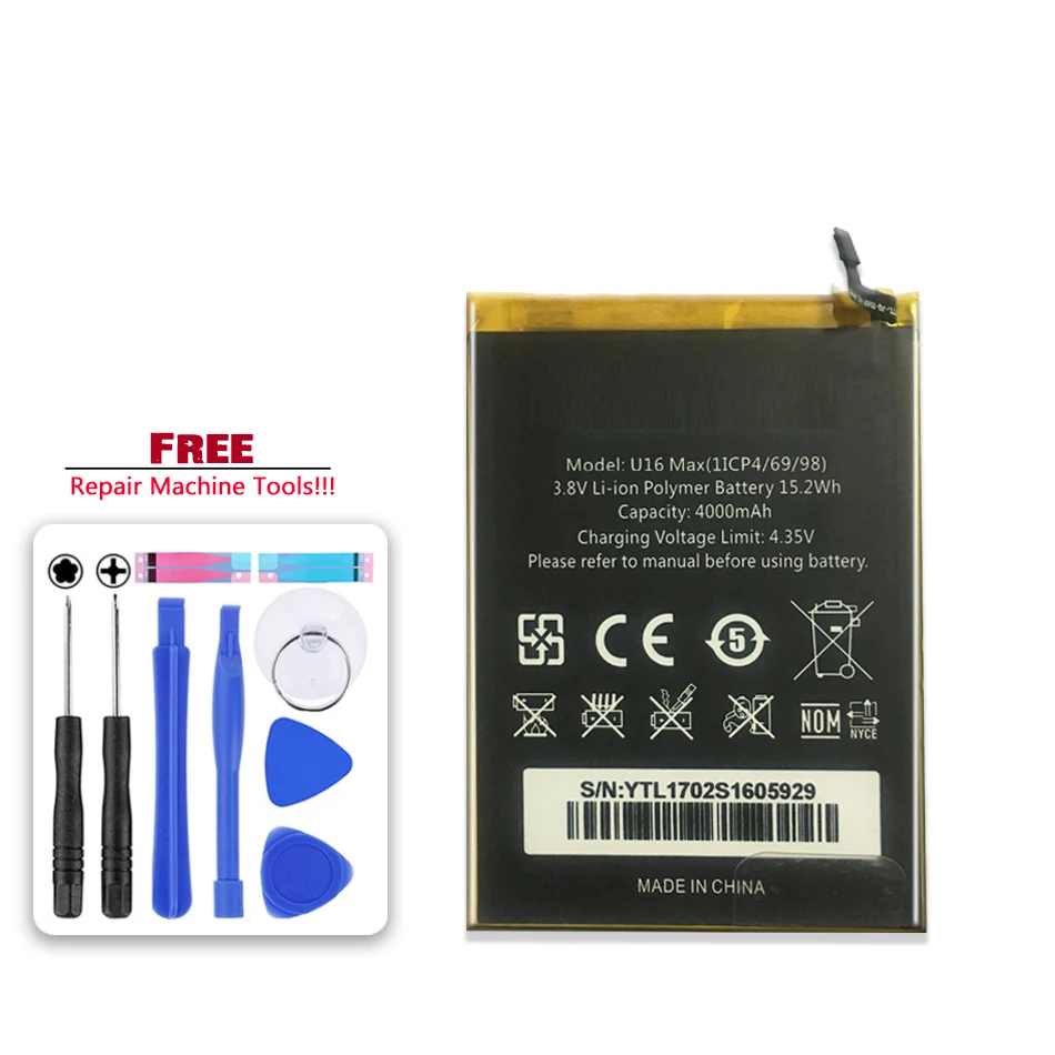 

Аккумулятор U16Max большой емкости 4000 мАч, запасная батарея для смартфона Oukitel U16 Max