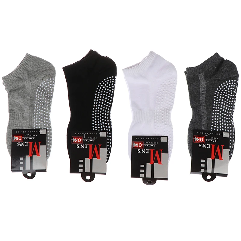 

Мужские хлопковые нескользящие носки для йоги с захватами, дышащие Нескользящие напольные носки для пилатеса, тренажерного зала, фитнеса, р...