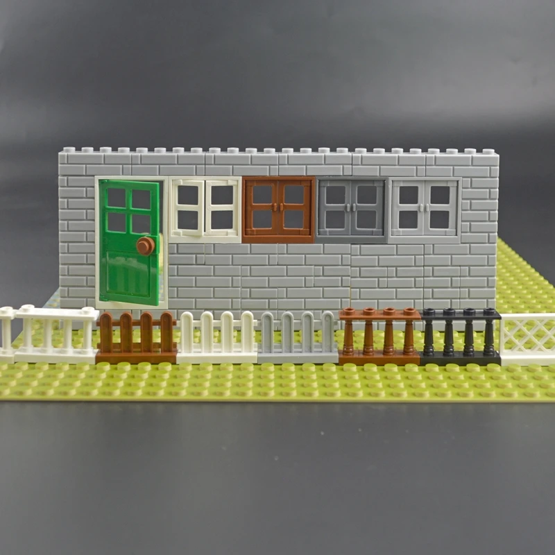 City door windows Accessories Building Blocks House Fence Stairs Ladder MOC Parts Bricks Toy for kid Compatible All Brands Hot | Игрушки и