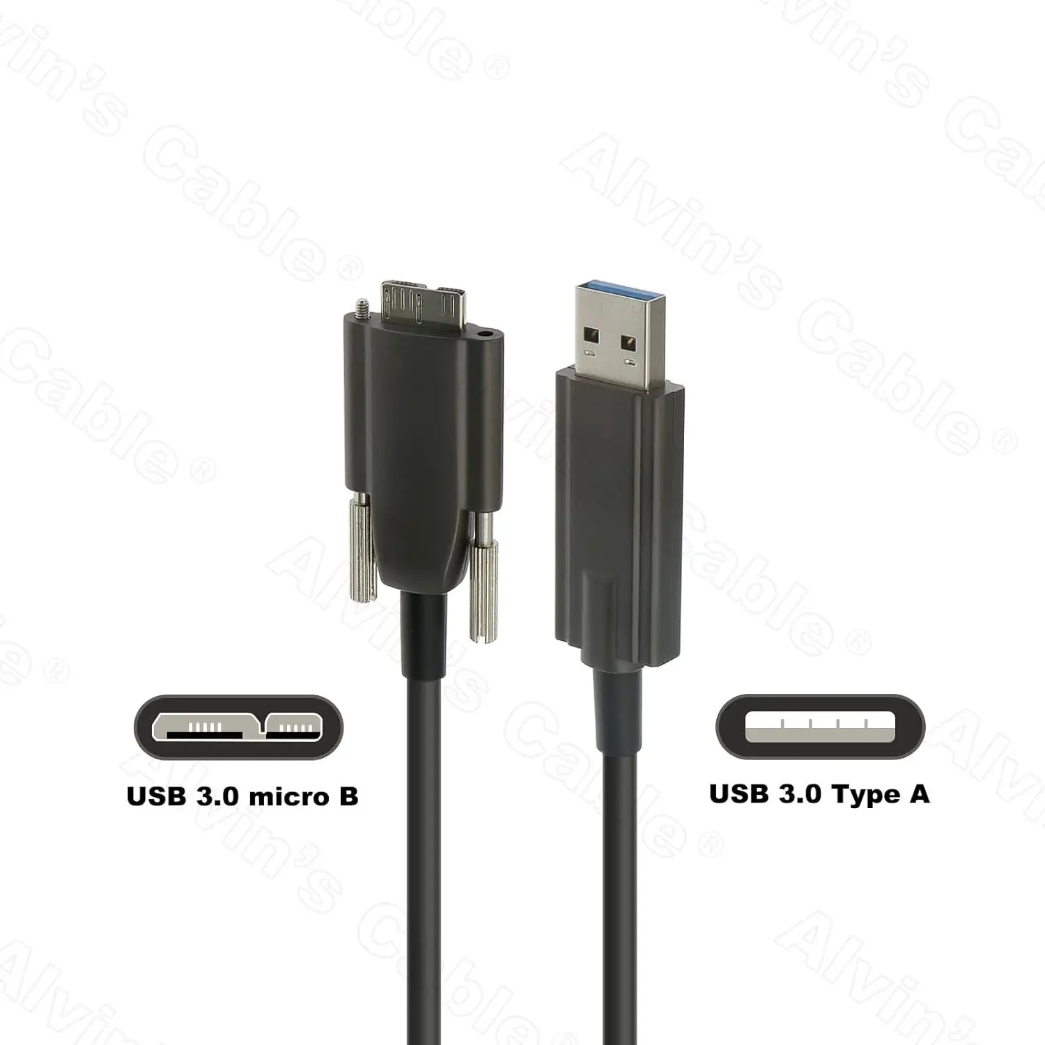 Фото Кабели Alvin USB 3.0 к оптоволоконному кабелю Micro-B для камеры Basler ACE Блокирующие винты Micro-B к экранированному кабелю типа A №2