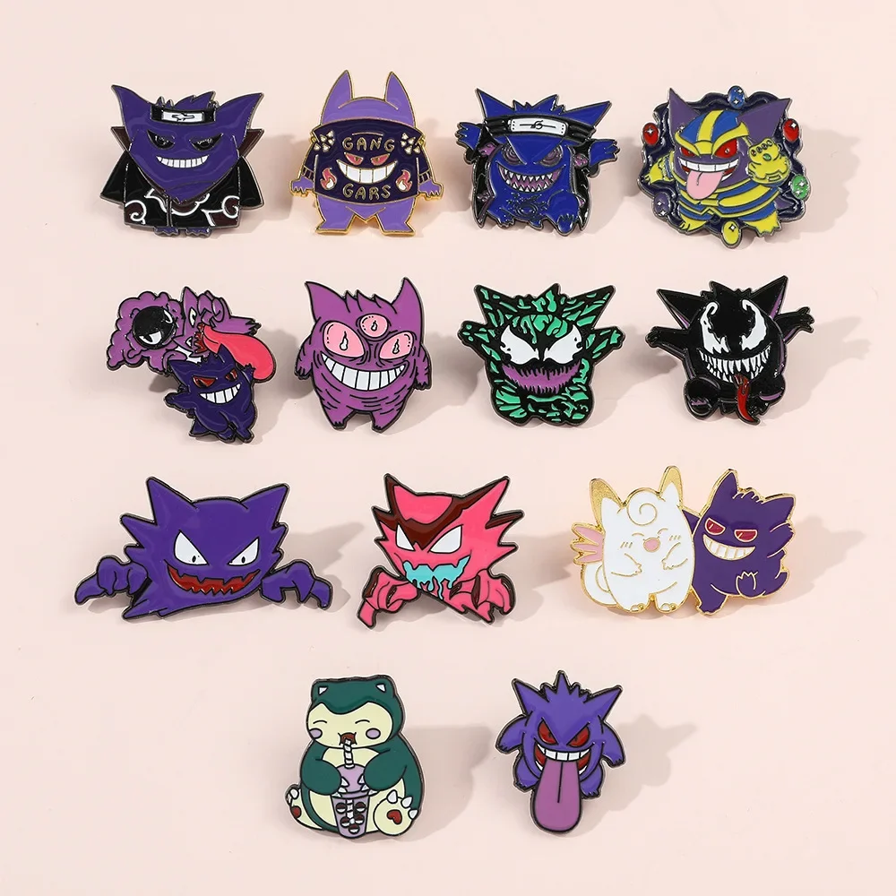 

Anime Pokemon Enamel Pins Kawaii Pikachu Gengar Charmander Brooches Metal Backpack Pendant Badges Pins Fans Collection Gifts Toy