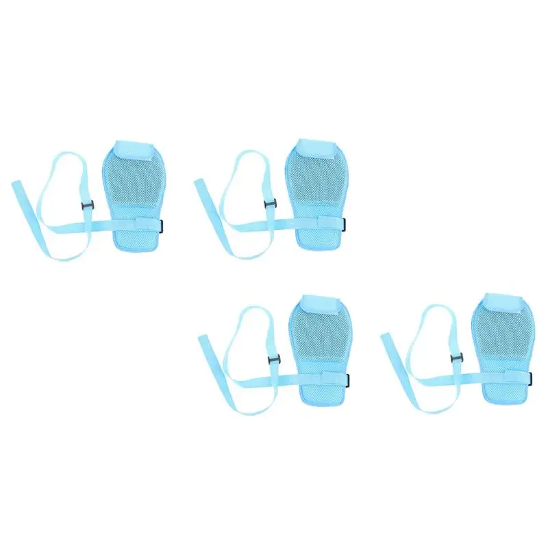 4pcs Safety Restraint Gloves Breathable Elder Dementia Finger Control Mitts (Sky-blue) | Красота и здоровье