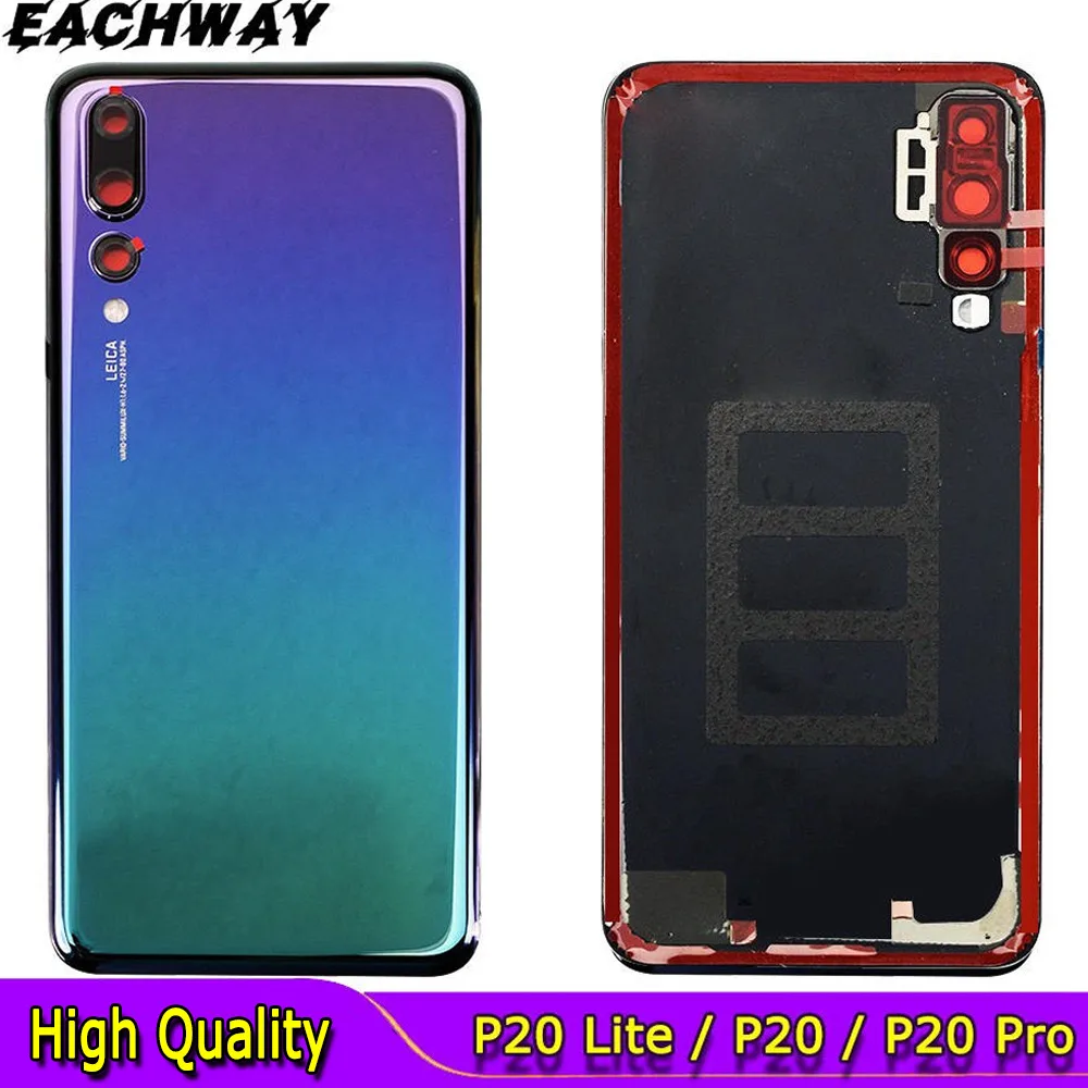 Задняя панель для Huawei P20 Pro, задняя крышка аккумулятора, задняя крышка корпуса, стеклянный чехол для Huawei P20 Lite, крышка аккумулятора + объектив камеры Nova 3e