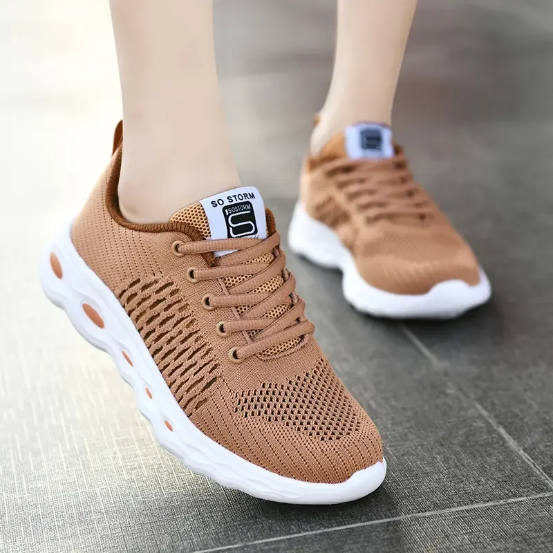 

2022 Fashion Flat Bottom Sneakers Women Lace-Up Breathable Hollow Out Shoes Ladies Casual Platform Comfortable Vulcanized Shoes