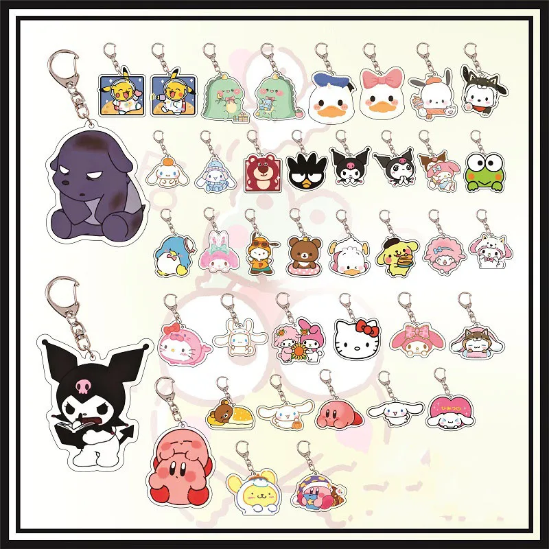 

Sanrio Kawaii Kuromi Hello Kitty Pokemon Disney Anime Characters Girls Car Key Rings Phone Accessories Bags Luggage Pendants