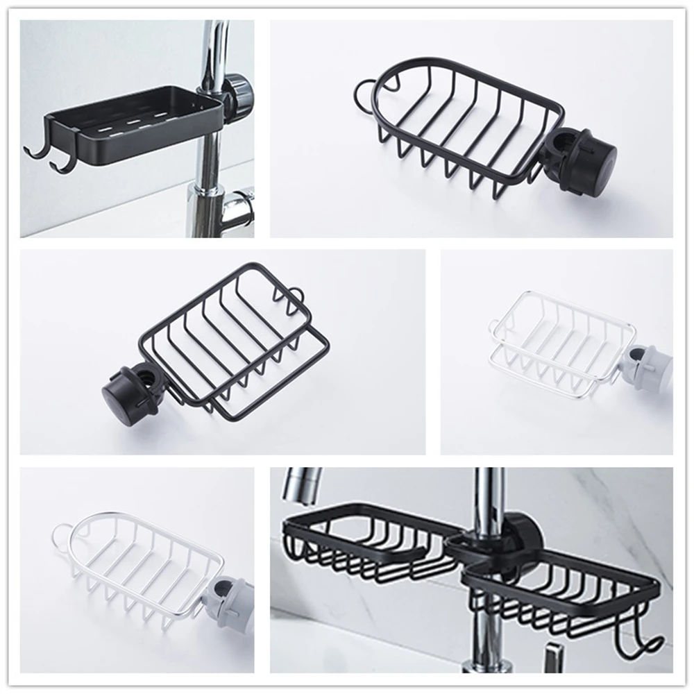

High Quality Drainage Basket Non-perforated Multifunctional Storage Rack Convenient Space Aluminum Faucet Storage Rack New Shelf