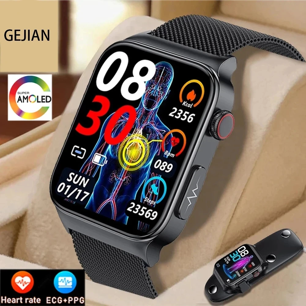 

Новые Домашние умные часы E500 с сахаром в крови, ЭКГ, часы для здоровья