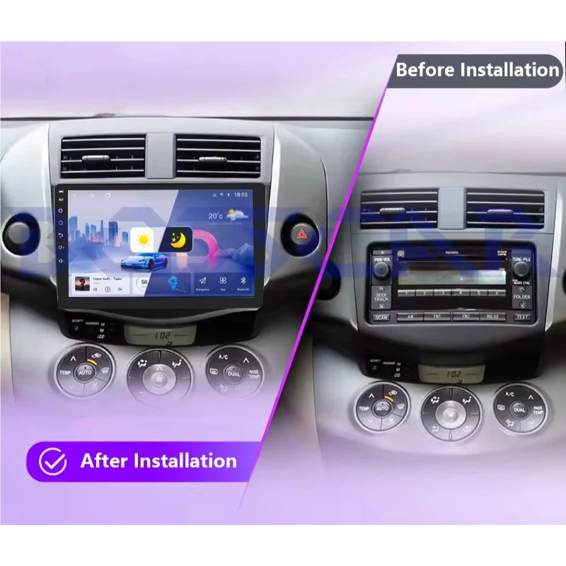 Фото Автомобильный мультимедийный плеер Android 14 2 Din для Toyota Rav 4, головное устройство, стерео GPS-навигация BT WIFI №2