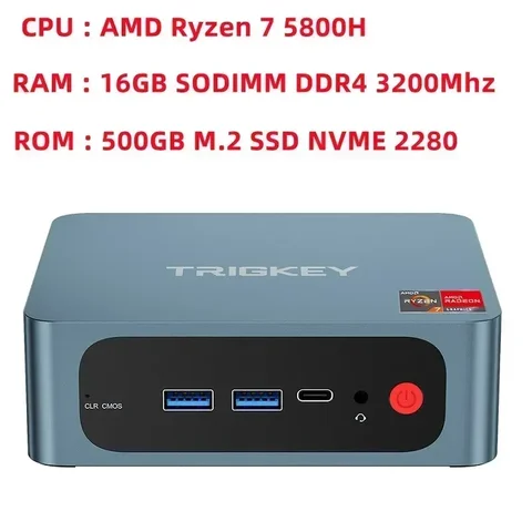 TRIGKEY MINI PC S5 R7 5800H / 5700U Mini PC Win11 WIIF 6 BT 5.2 16GB DDR4  3200Mhz M.2 SSD NVME 2280 2.5in HDD (7mm) 4K - AliExpress