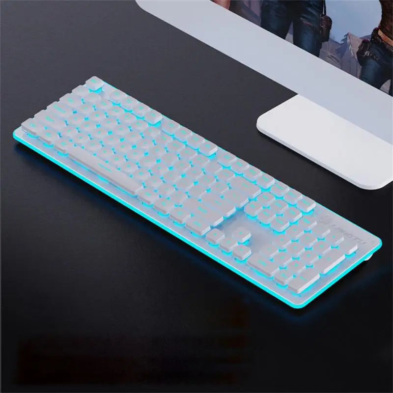 

Gaming Mechanical Keyboard Luminous Suspension Gaming Keyboards Usb Game Office Computer With Rgb Backlit Mute 104 Keyboard