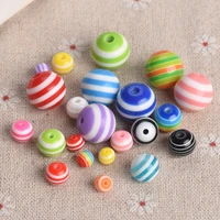 round mixed rainbow colorful 6mm 8mm 10mm 12mm 14mm resin plastic loose beads for jewelry making