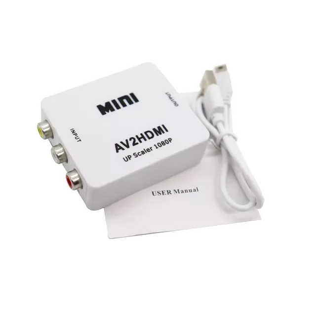 

RCA AV To HDMI-compatible Composite Adapter Converter AV2HDMI Adapter For TV PS3 PS4 PC DVD Xbox Projector with USB Cable