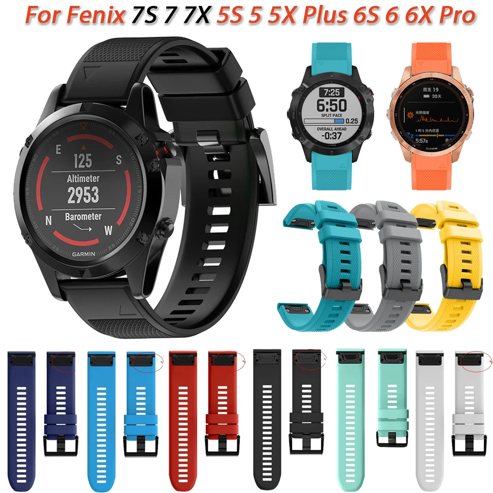 

20 22 26mm Straps For Garmin Fenix 7 7S 7X 6 6S 6X Pro 5X 5 5S 3HR Forerunner 935 Smart Watchband Silicone Quick Release Correa