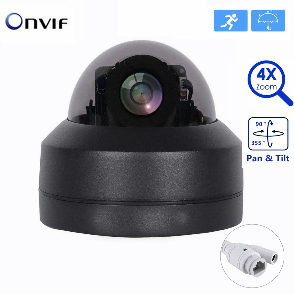 

8MP IP PTZ Dome Camera Outdoor Pan Tilt 4x Zoom Motorized ONVIF Motion Detection IP Security Infrared IR Wired Camera