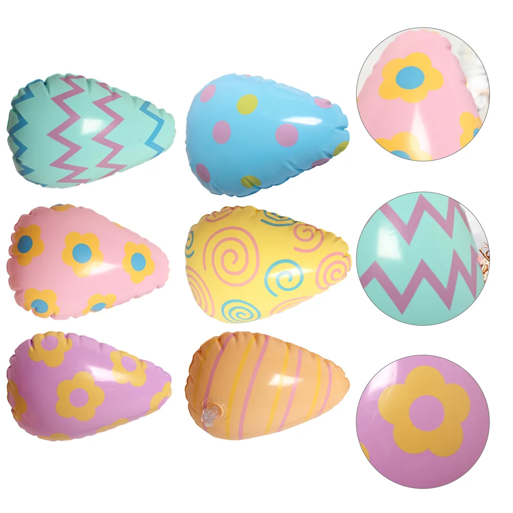 

6 Pcs Kids Eggs Toys Childrens Toy Easter Egg Shaped Balloons Blow Easter Balloons Easter Inflatable Eggs Rayan Toys Kids
