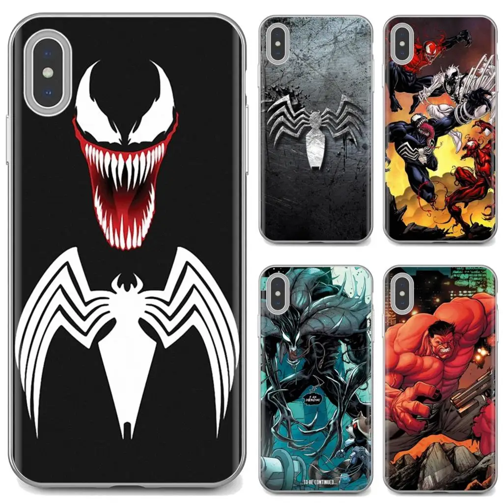 

For iPhone 10 11 12 13 Mini Pro 4S 5S SE 5C 6 6S 7 8 X XR XS Plus Max 2020 Venom Marvel Villain Hulk Soft TPU Covers