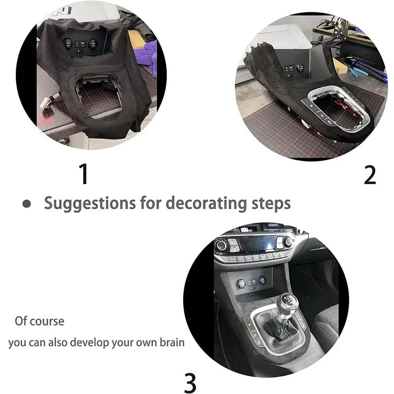 Car Roof Modification Chamois Leather Flannelette Alcantara Auto Interior AB Pillar Speaker Center Console Decors