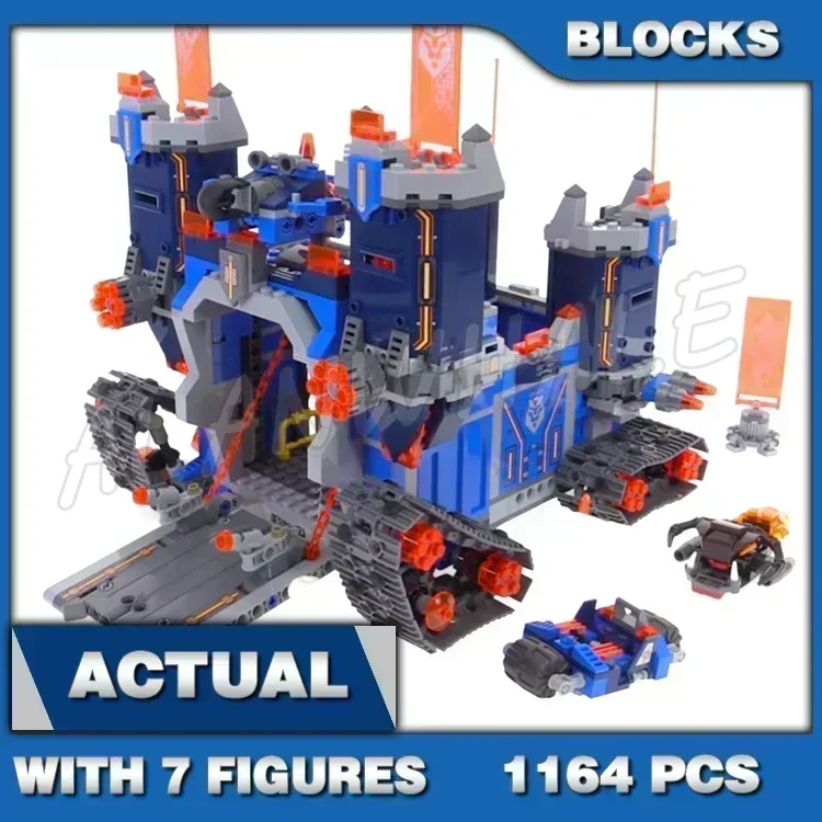 1164 шт. Nexoes Knights 2in1 Battle Rolling Castle The Fortrex Headquarters 10490 Набор строительных блоков