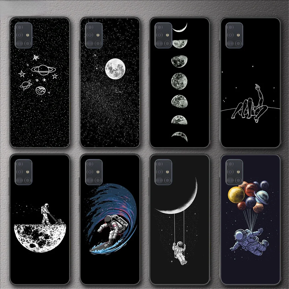 

SHACK Astronaut per Samsung Galaxy A51 S20 S21 S10 S9 S8 Plus Ultra S10e A50 A71 A70 A20E A40 nota 20 10 9 8 Plus TPU morbido