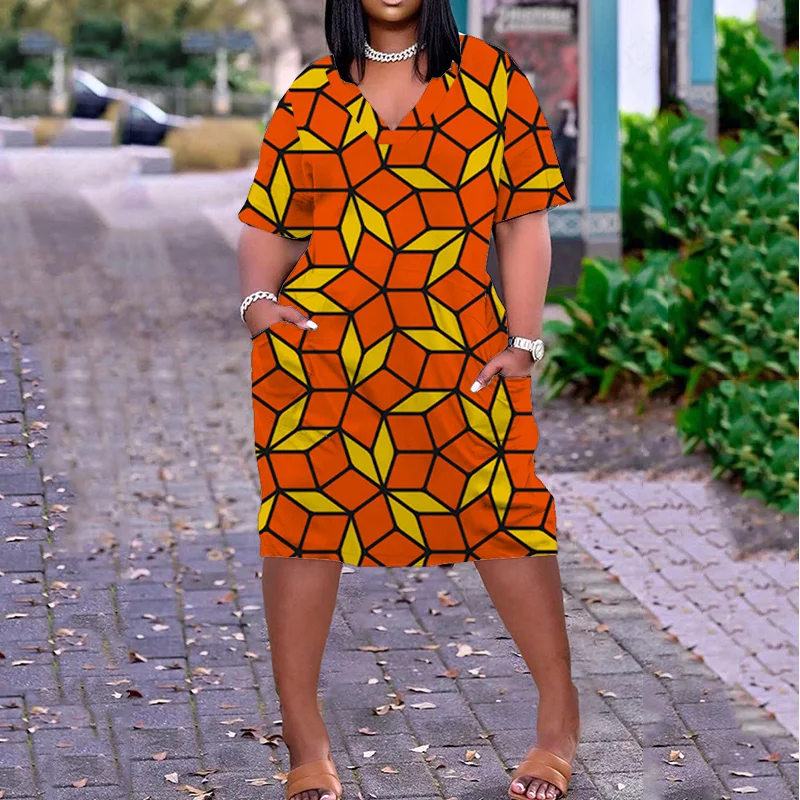 

Лидер продаж онлайн, женское платье с V-образным вырезом, модная одежда, не требующая глажки, новейшие африканские платья для женщин