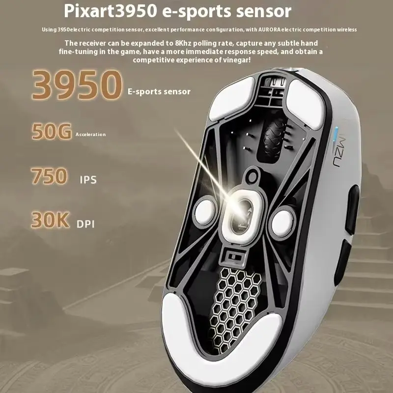 Беспроводная мышь Lamzu Maya X легкая PAW3950 Nordic 52840 8K скорость опрокидывания 2 режима