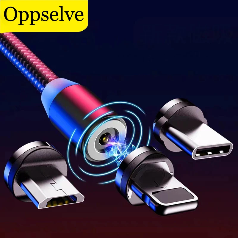 

Oppselve Magnetic USB Cable For iPhone Huawei Samsung Magnet Charger Charging Cord Type C Micro USB Cable For Android Phone Wire