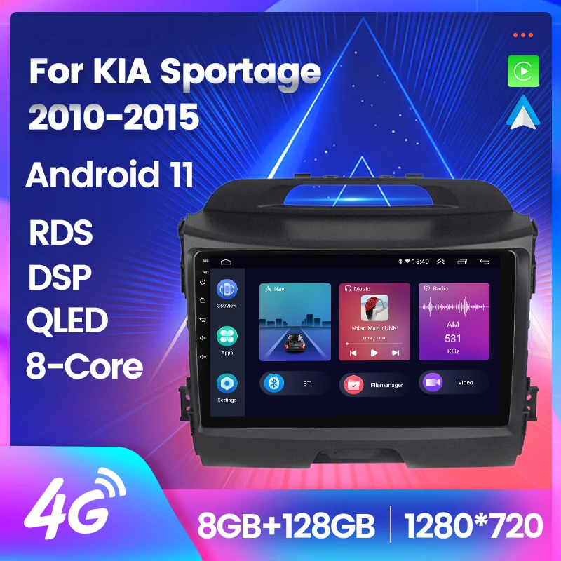 Автомагнитола для KIA Sportage 2010 2011 2012 2013 2014 2016 Android 11