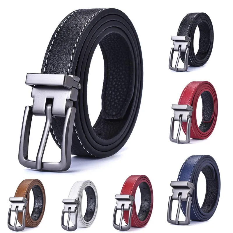 School Uniform Belts Children Leather Belts Design Alloy Pin Buckle Boys Girls Kid Casual Waistband Jeans Adjustable Men's Belt