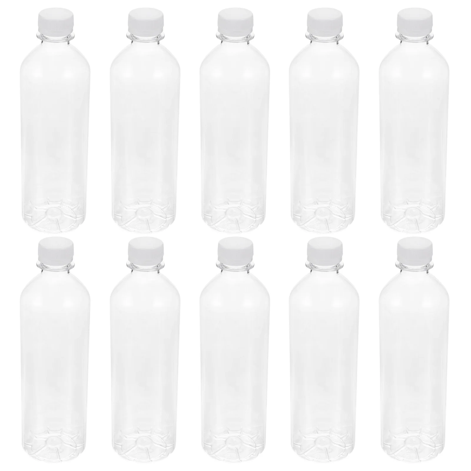 

10 Pcs Plastic Drink Bottle Simple Water Bottles Glass Milk Lid Storage Picnic The Pet Nut Travel Food Containers Disposable