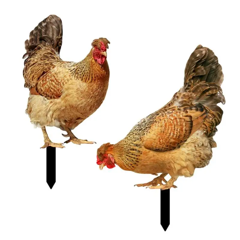 

Chicken Yard Art Acrylic Waterproof Garden Standing Chicken Rooster Statue Hen Sculpture Art Craft Garden Farm Yard Decorations