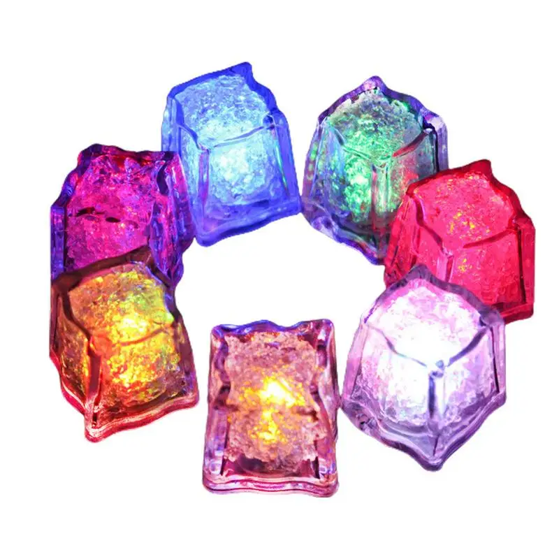 

Light Up Ice Cubes Flashing Glow In The Dark Ice Cubes Attractive 12 Pcs Glow Cube Bathing Colorful Lights Dark LED Light Up Ice