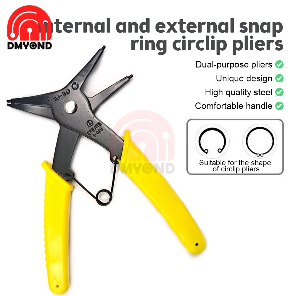 

2 in1 Dual Purpose Circlip Pliers Internal External Circlip Pliers Spring Disassembly Circlip Pliers Snap Rings Pliers Retaining