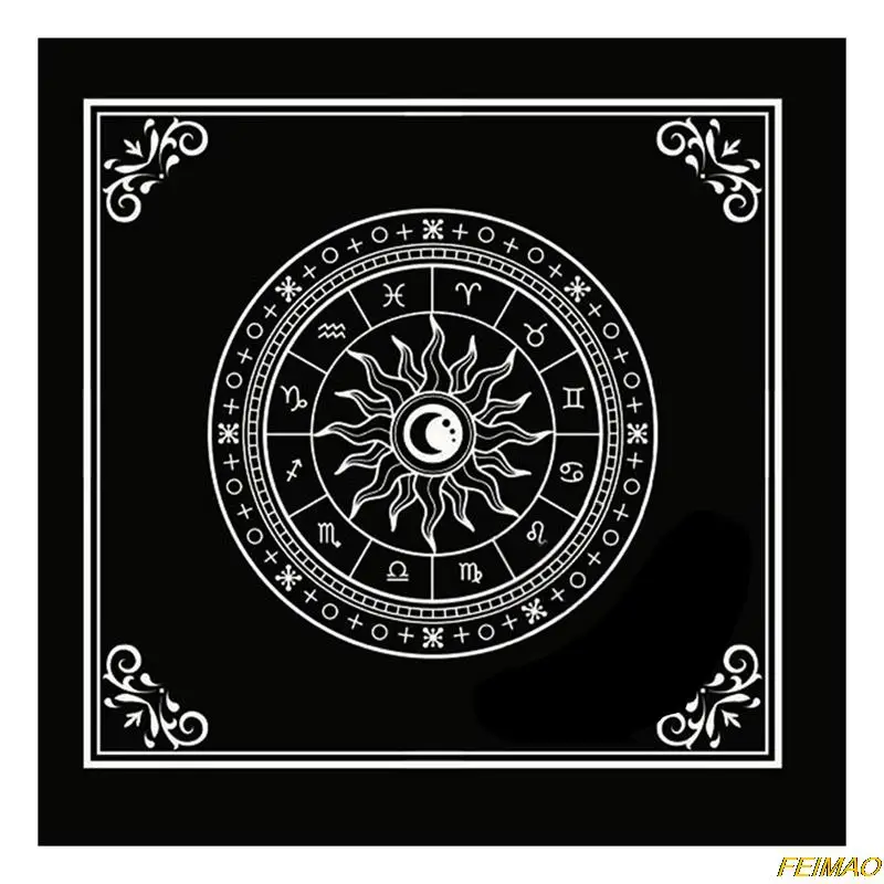 

Tarot Tablecloth Divination Tarot Card Pad Pendulum Magic Pentacle Runes Non-woven Cloth Pentagram Tablecloth