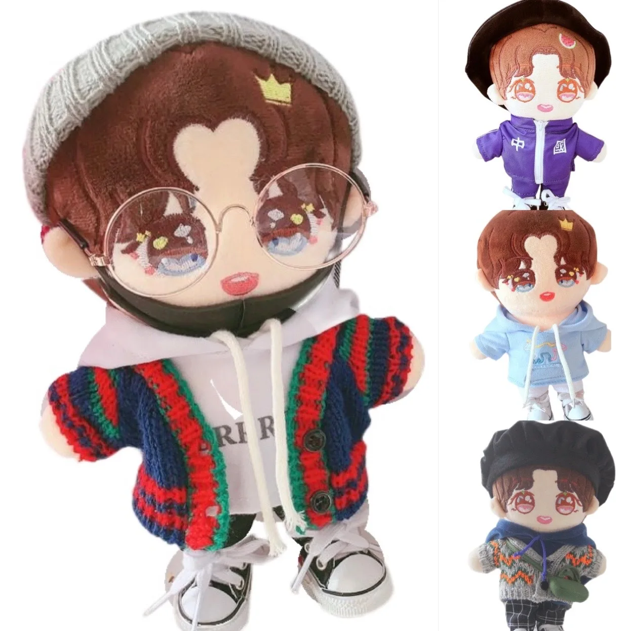 

2022 Latest New Fashion Outfit for 20cm Cotton Stuffed Idol Doll EXO SKz Kpop Accessories Toys Child‘s Gifts Change Dressing