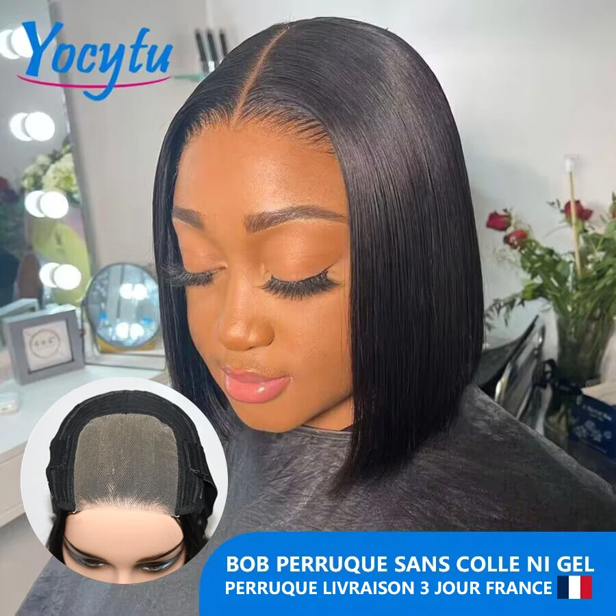 Parrucca Glueless Bob Capelli Umani Pronti Da Indossare Parrucca Corta Parrucca Anteriore In Pizzo Parrucche Per Capelli Umani 4 X4 Hd Parrucche Trasp