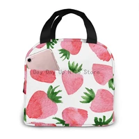 insulated lunch bag thermal watercolor strawberry tote bags cooler picnic food lunch box bag