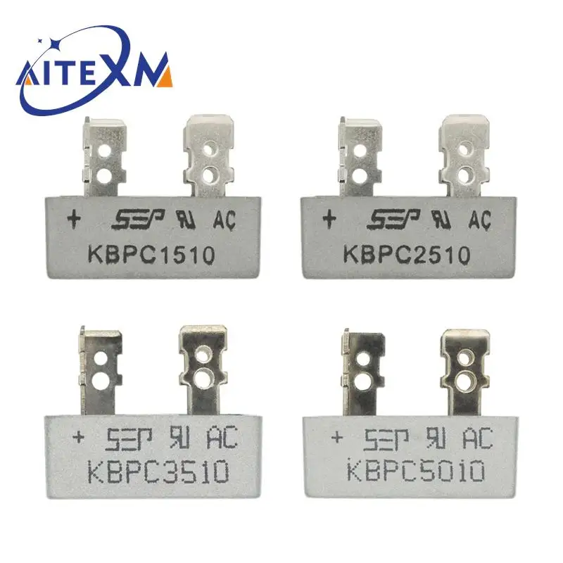 

2 шт./партия, диодный мост KBPC1510 KBPC2510 KBPC3510 KBPC5010 15A 25A 35A 50A 1000 в